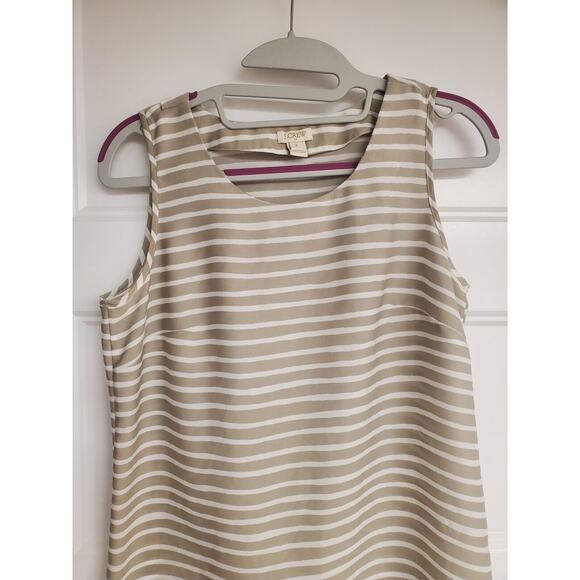 Women's J. Crew Beige Striped Lightweight Open Back Camisole Tank | Size 2 - Picture 3 of 8